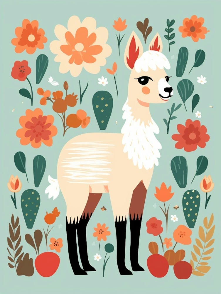 Baby Animal Illustration  Llama 3