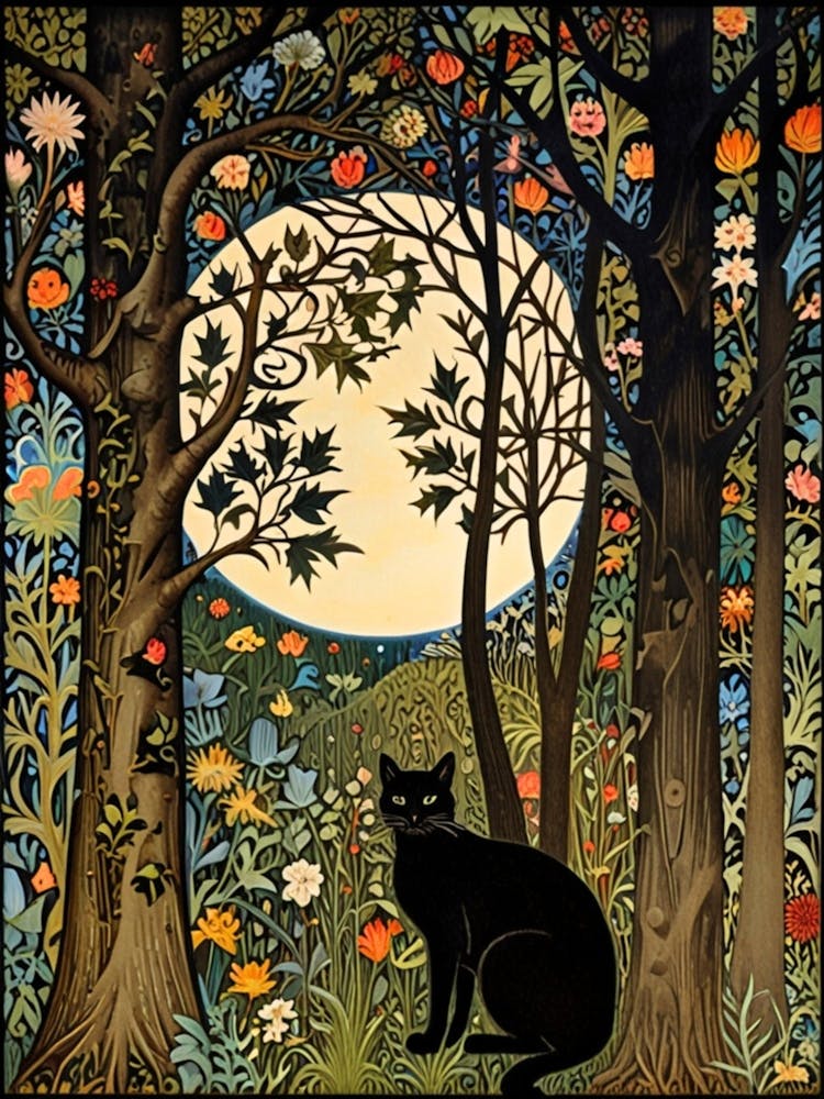 William Morris Cat In The Forest 11