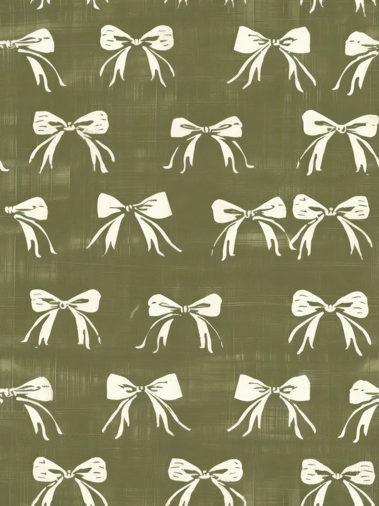 Green And White Bows 2 Pattern