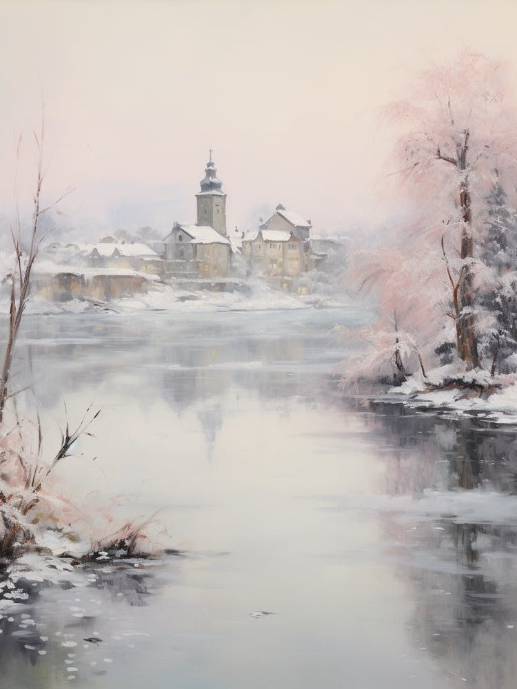 Dreamy Winter Painting Lucerne Switzerland 2