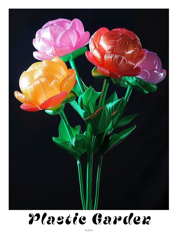 Helle aufblasbare Blumen Poster Pfingstrose 2