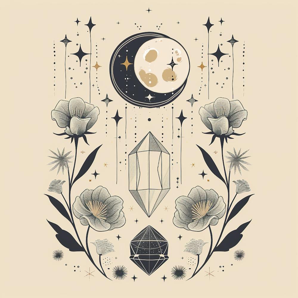 Minimalist Boho Celestial Moon 16