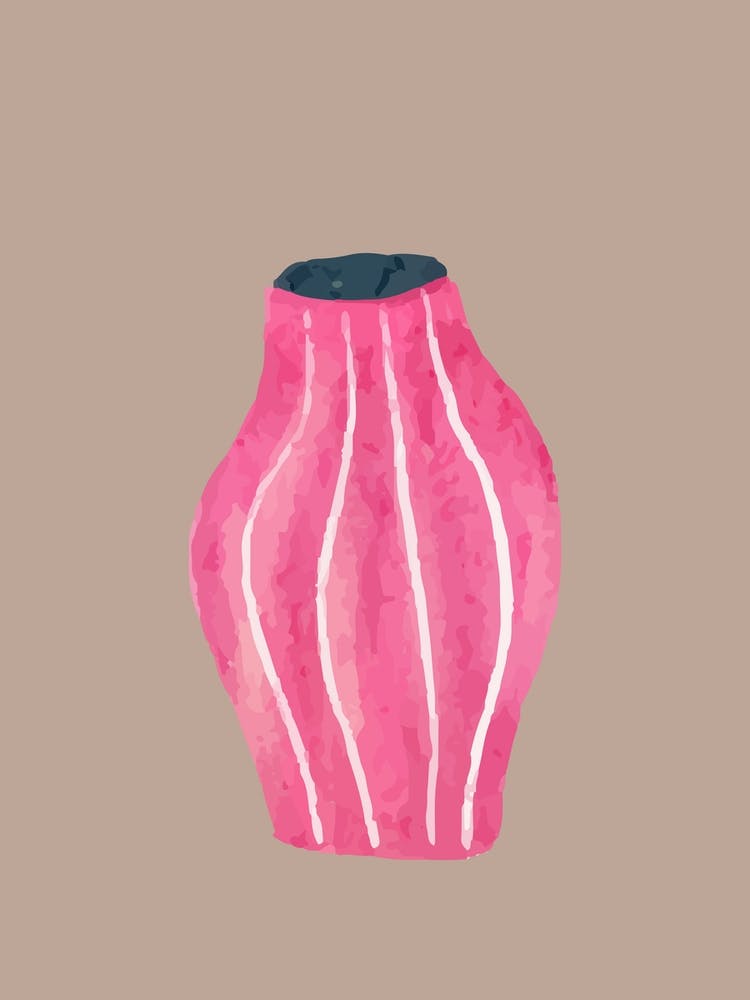 Pink Watercolour Vase