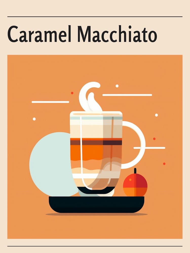 Caramel Macchiato Midcentury Modern Poster
