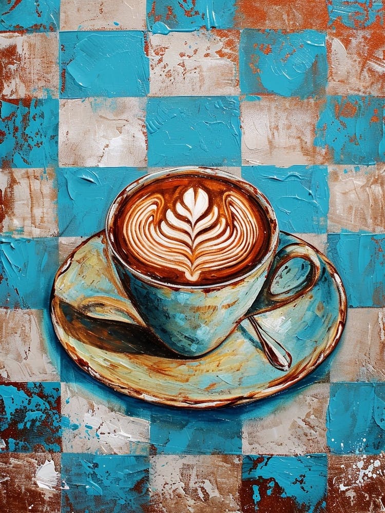 Coffee Blue Checkered 3