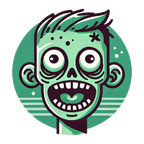 Green Zombie Head Horror Cartoon