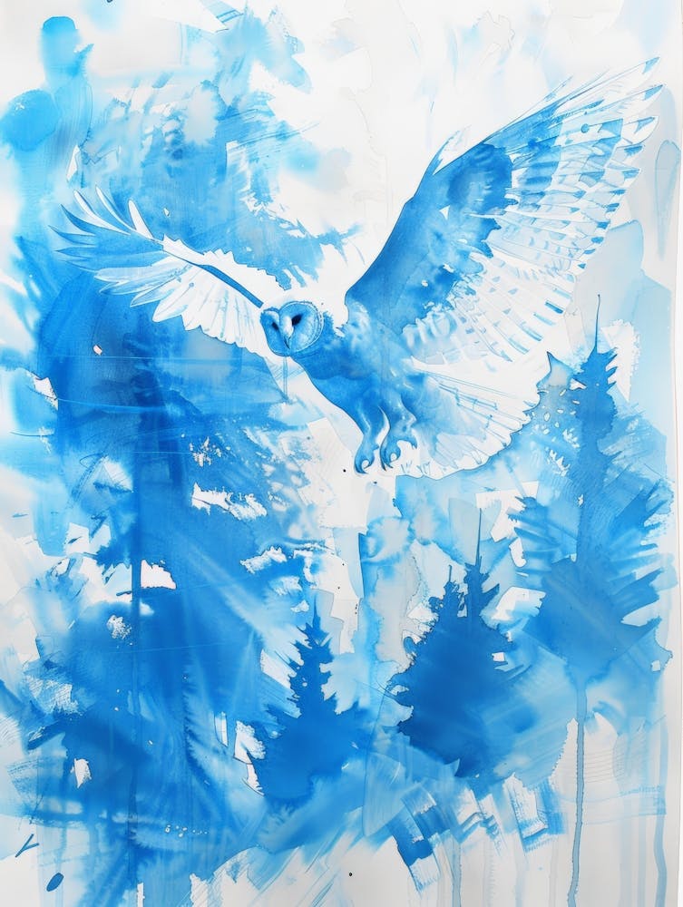 Owl In Blue