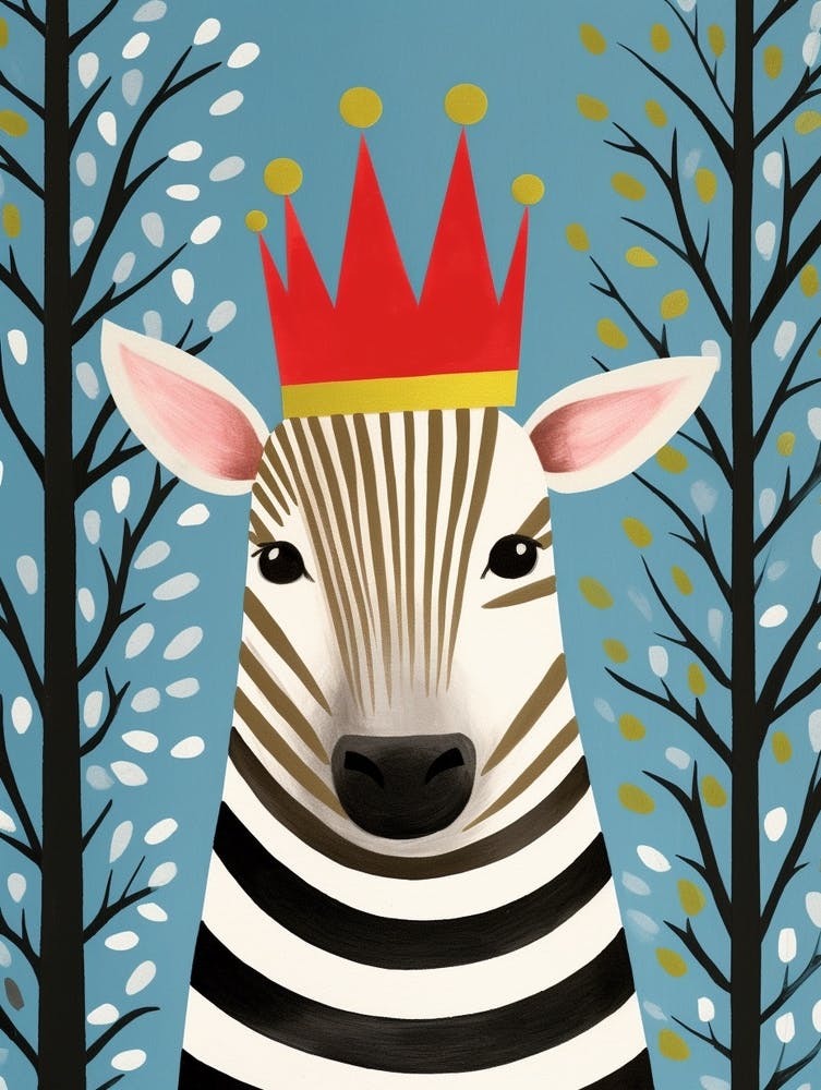 Little Zebra Wearing A Crown