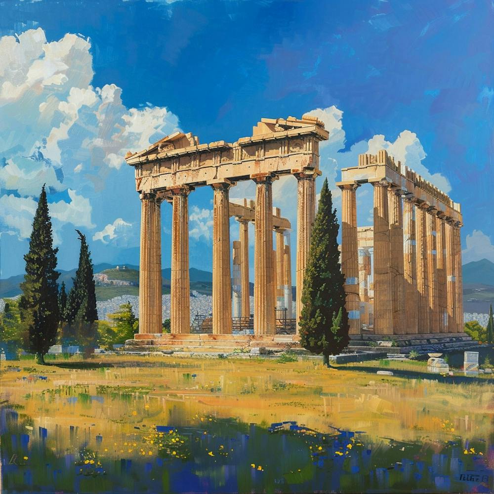 A Temple Of Olympian Zeus In Athens Oil Painting 1720009473 1