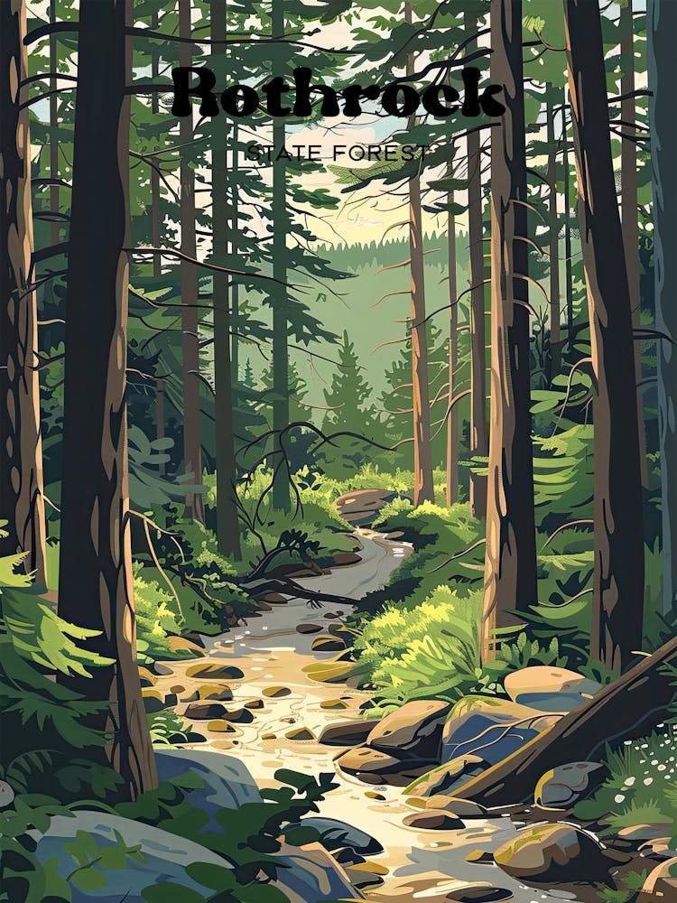 Rothrock State Forest Tranquil Digital Travel Art