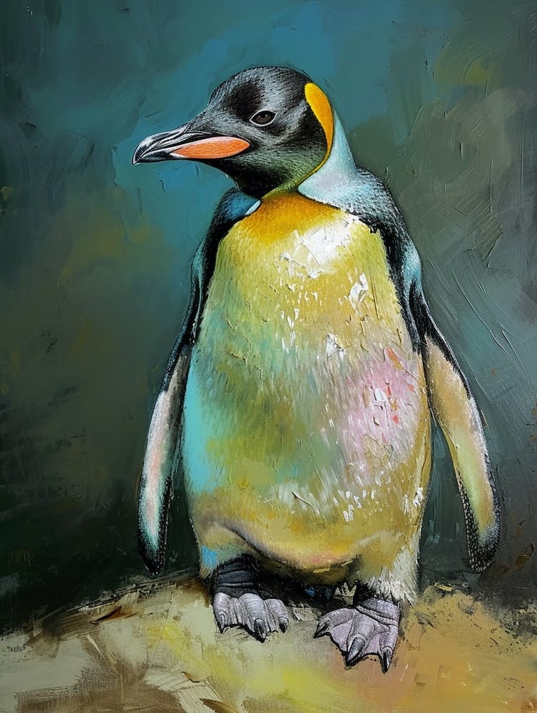 Adeliepinguin Robben Island Ölgemälde 1