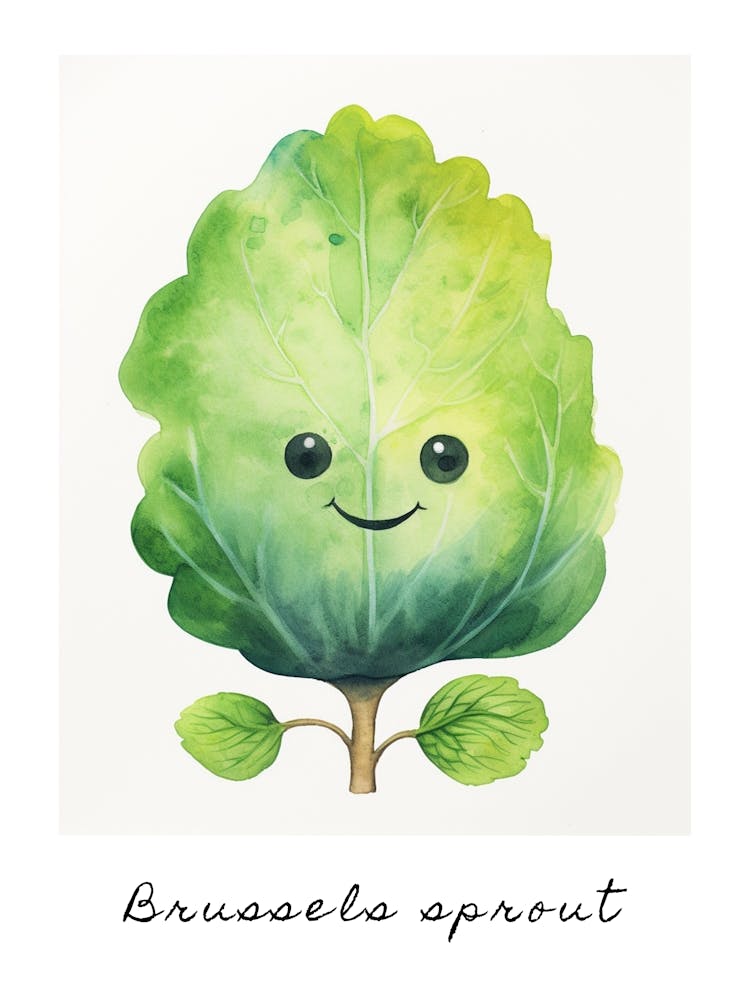 Friendly Kids Brussels Sprout Poster