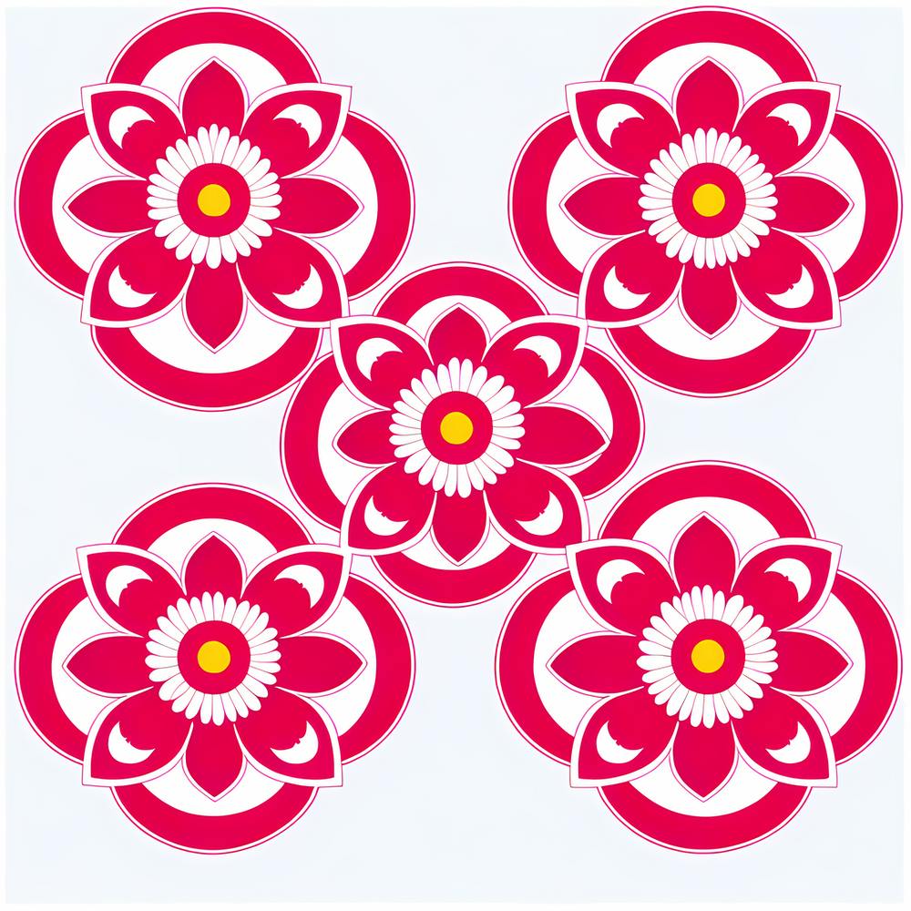 Asian Flower, tile art