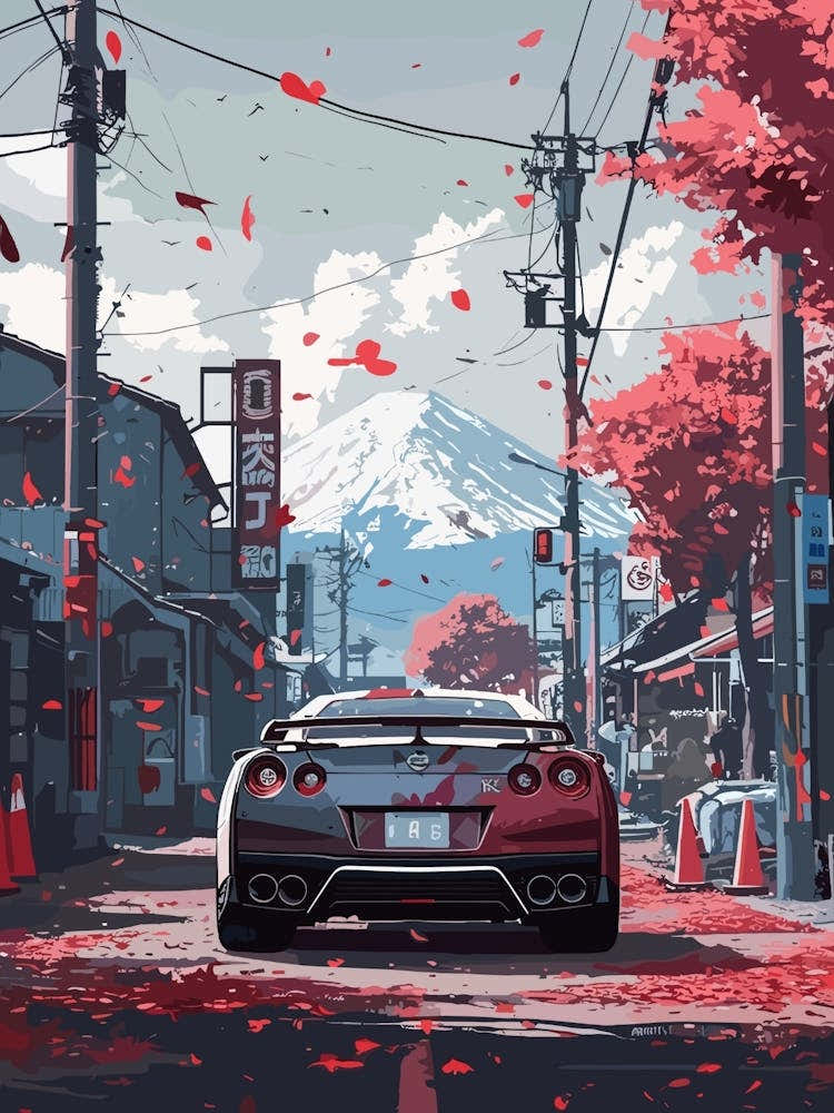 Japanese Car Fuji Mountain