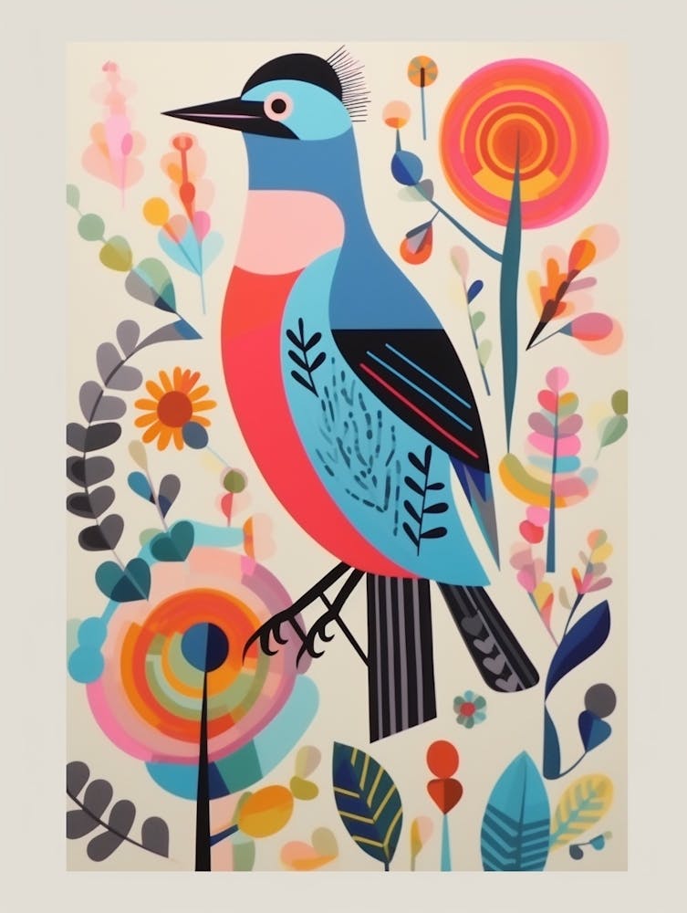 Colourful Scandi Bird Dove 2