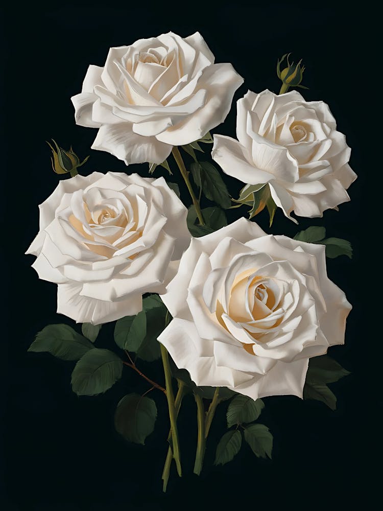 Three White Roses
