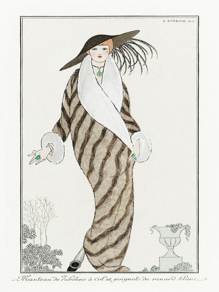 Costumes Parisiens Manteau De Zibelin (1912), George Barbier