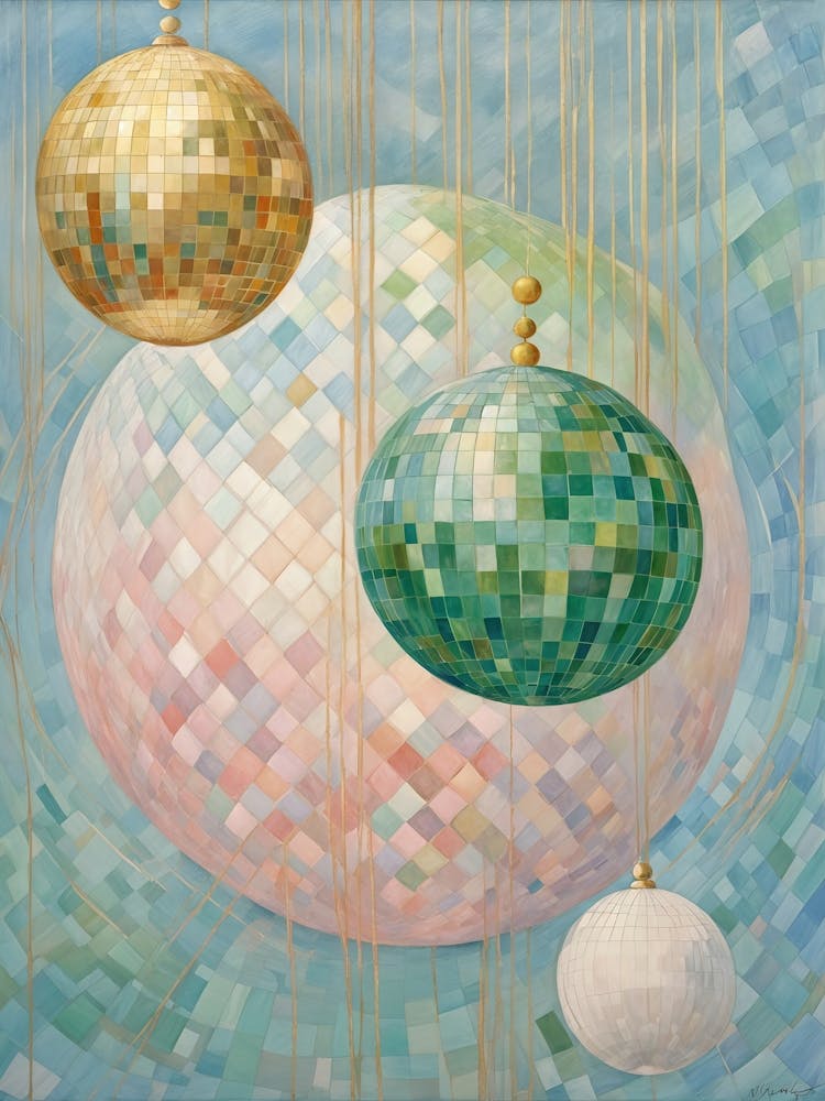 Pastell-Discokugeln