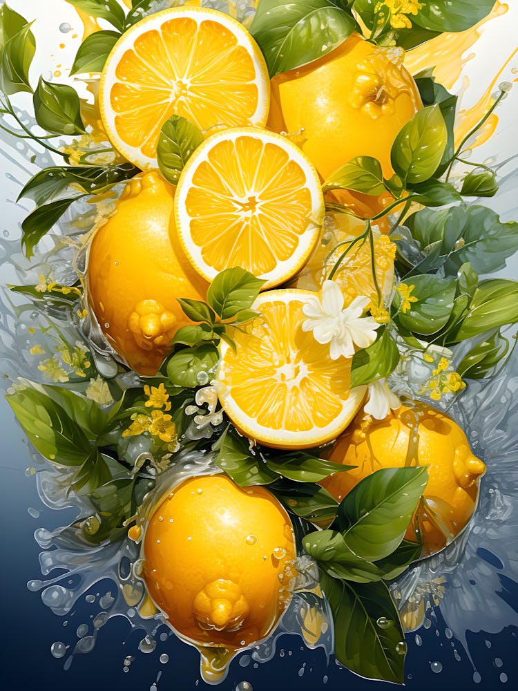 Lemon Radiance Sliced Citrus Art