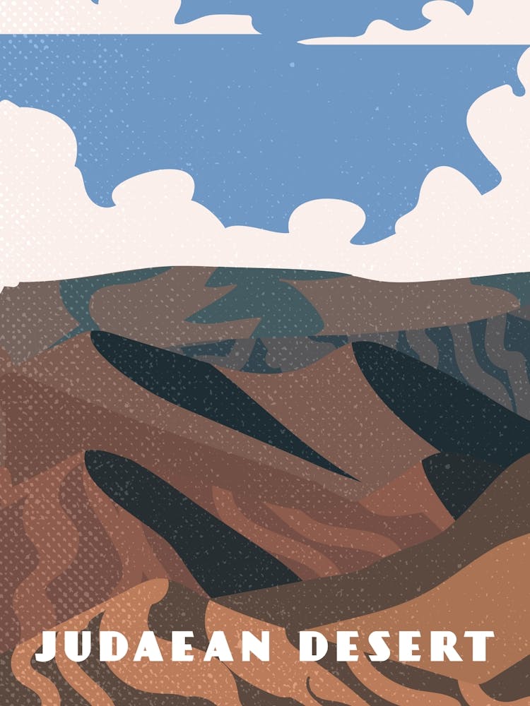 Judaean desert. Israel — Retro travel minimalist poster