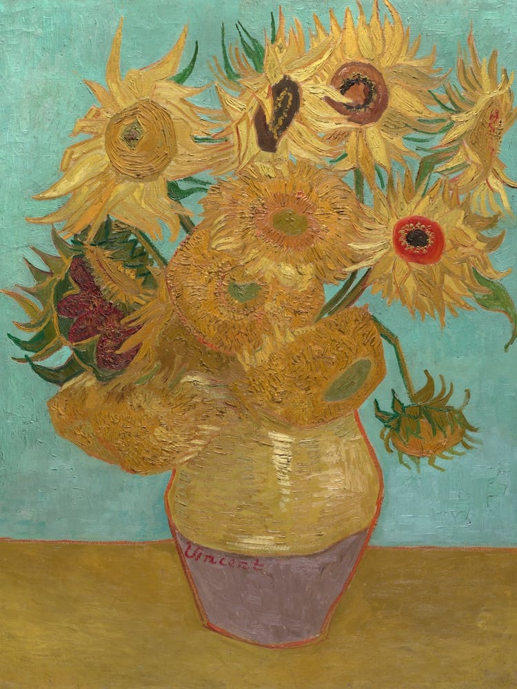 Sunflowers On Blue, Van Gogh