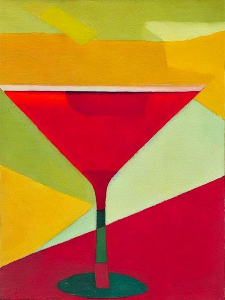 Tom Collins Paul Klee Inspired Abstract Cocktail Poster