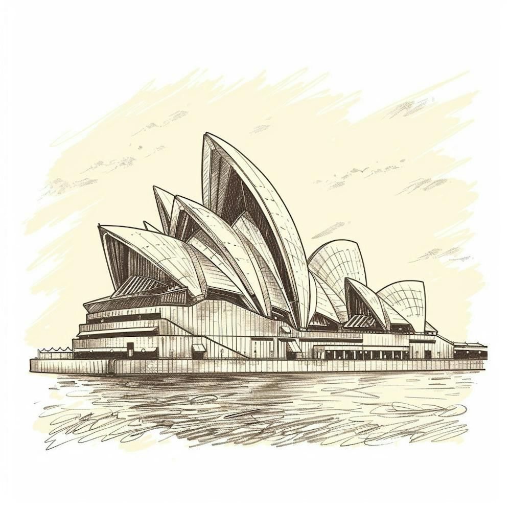 A Sydney Opera House In Sydney Hand Drawn Sketch 1719930199 2