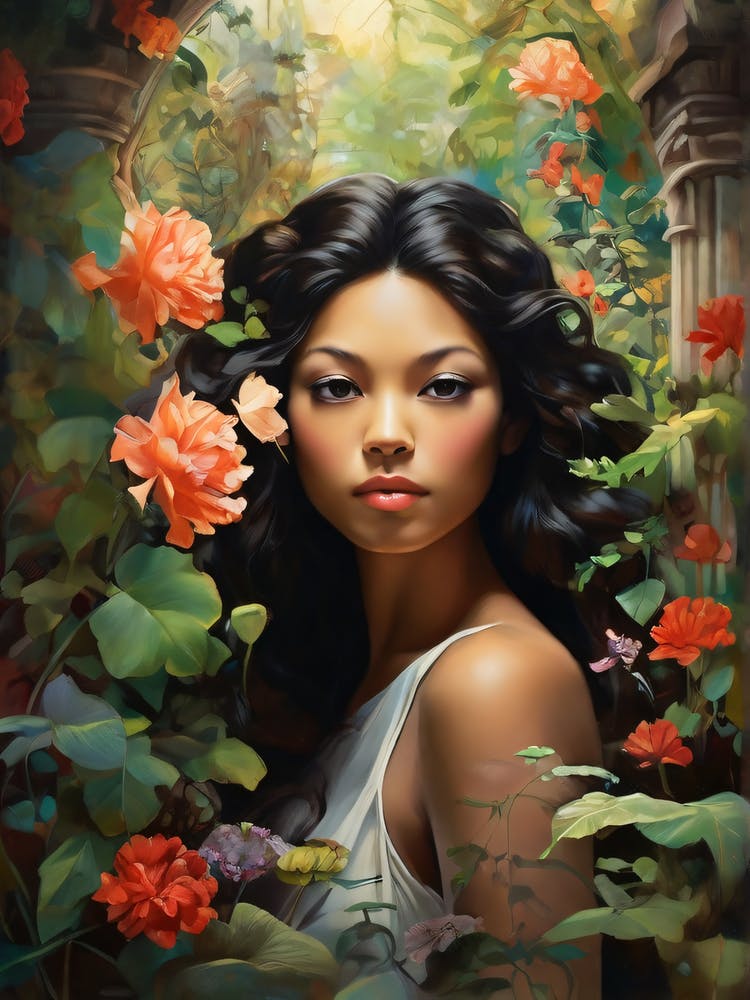 A Portrait Of A Woman In A Secret Garden