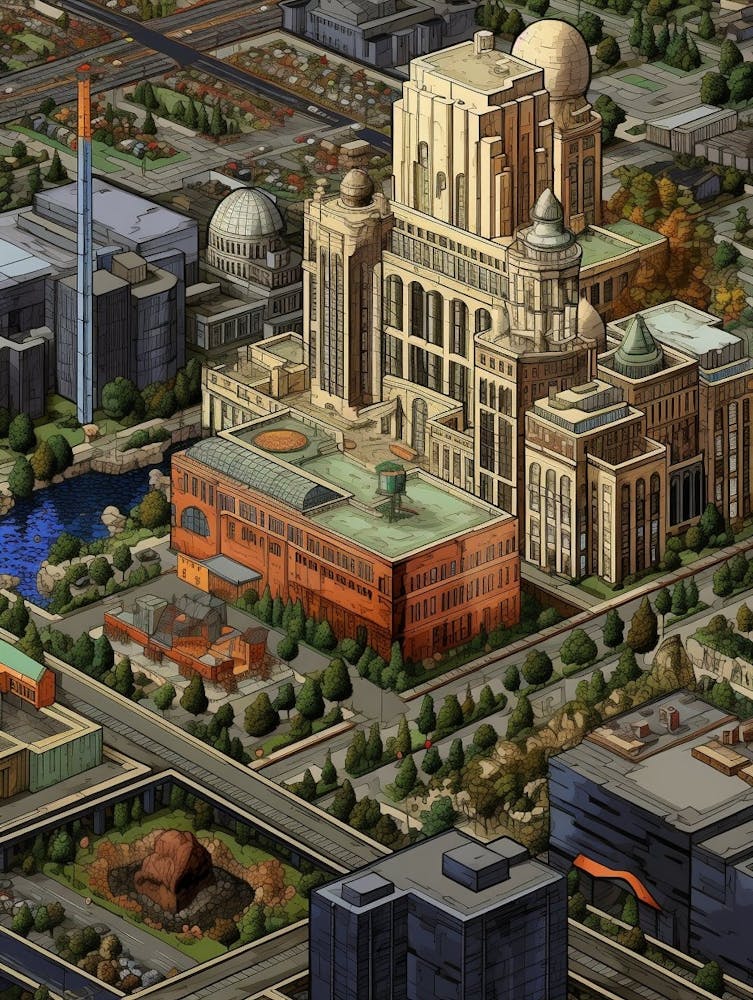 Tacoma Museum District Pointillism 22