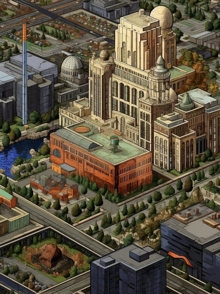 Tacoma Museum District Pointillism 22