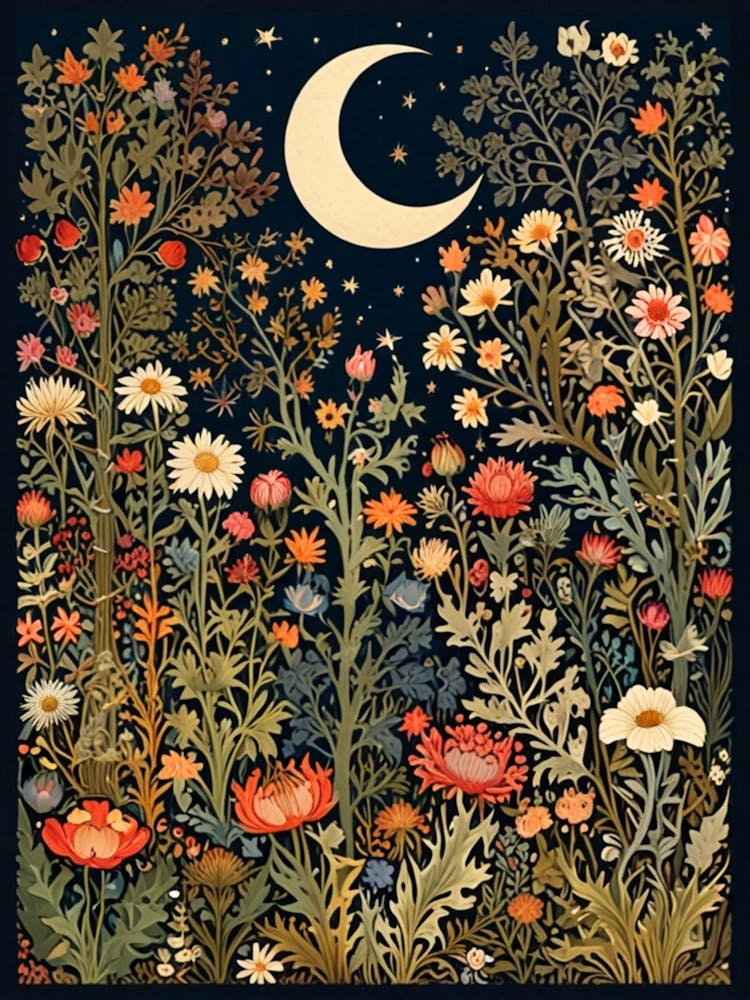 William Morris Moonlight In The Garden 24