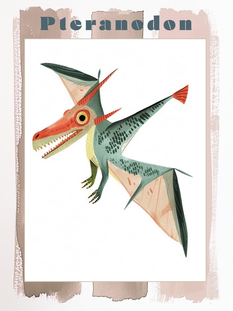 Pteranodon Dinosaur Cute Watercolour 2 Poster