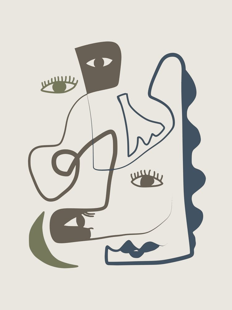 Minimalist Line Art Faces