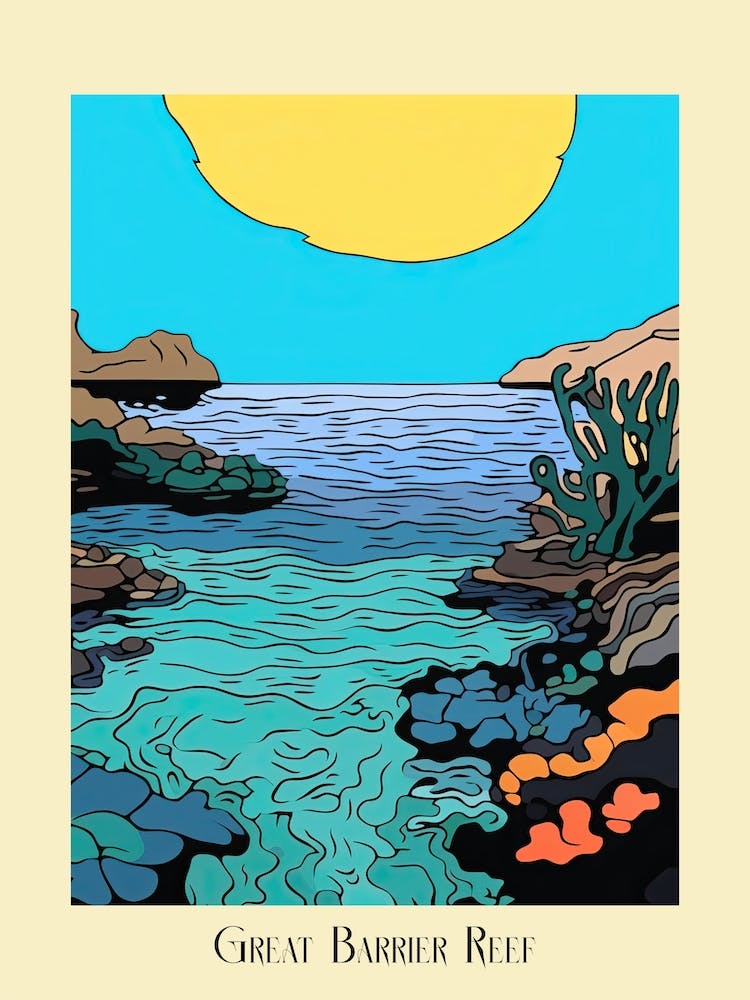 Poster Of Minimal Design Style Of Great Barrier Reef, Australia 4