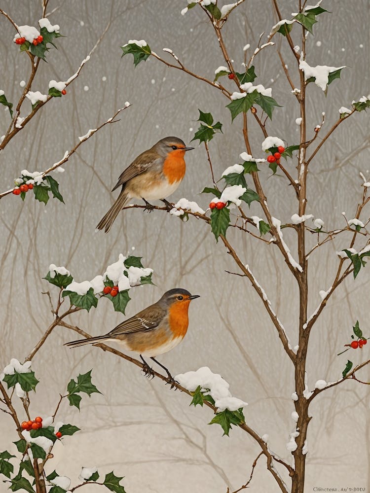 Robins In The Snow no1