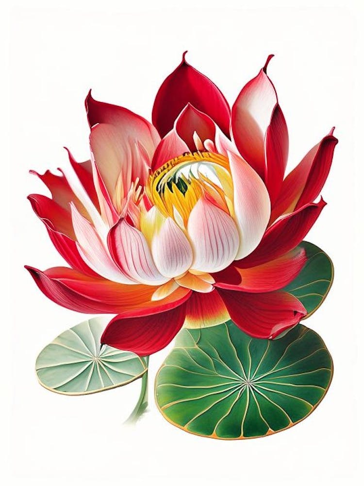 Red Lotus Decoupage 4