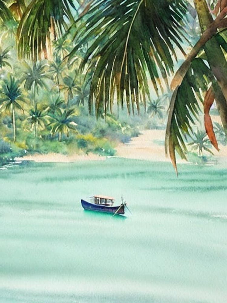 Bali Indonesia Watercolour Tropical Destination