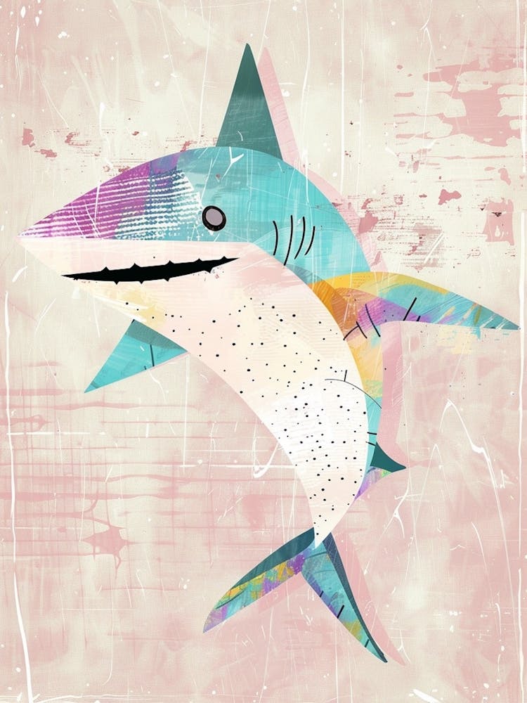 Pattern Geometric Pastel Shark