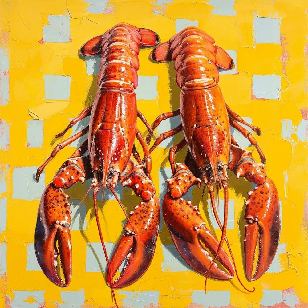 Lobster Yellow Checkerboard 4