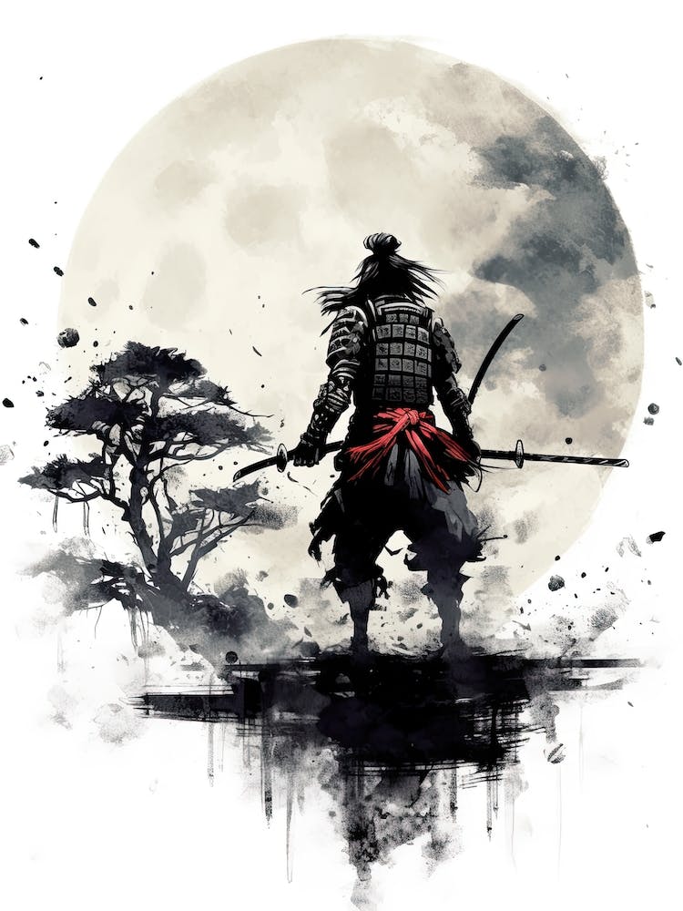 Samurai Sumi E Illustration 3