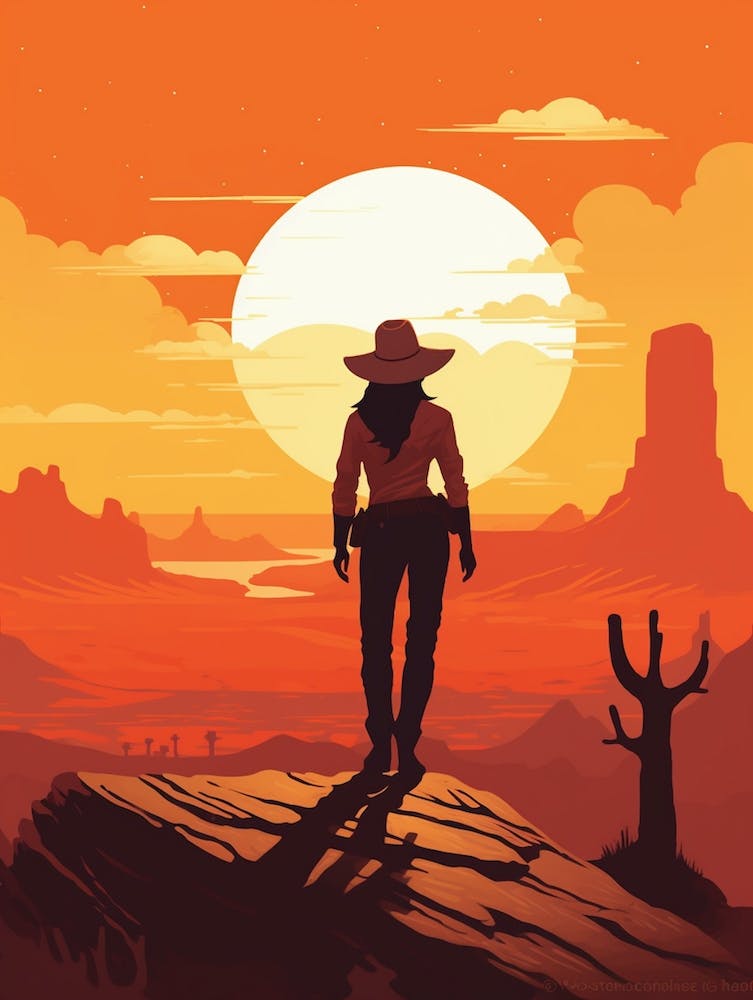 Sonnenuntergang Cowgirl
