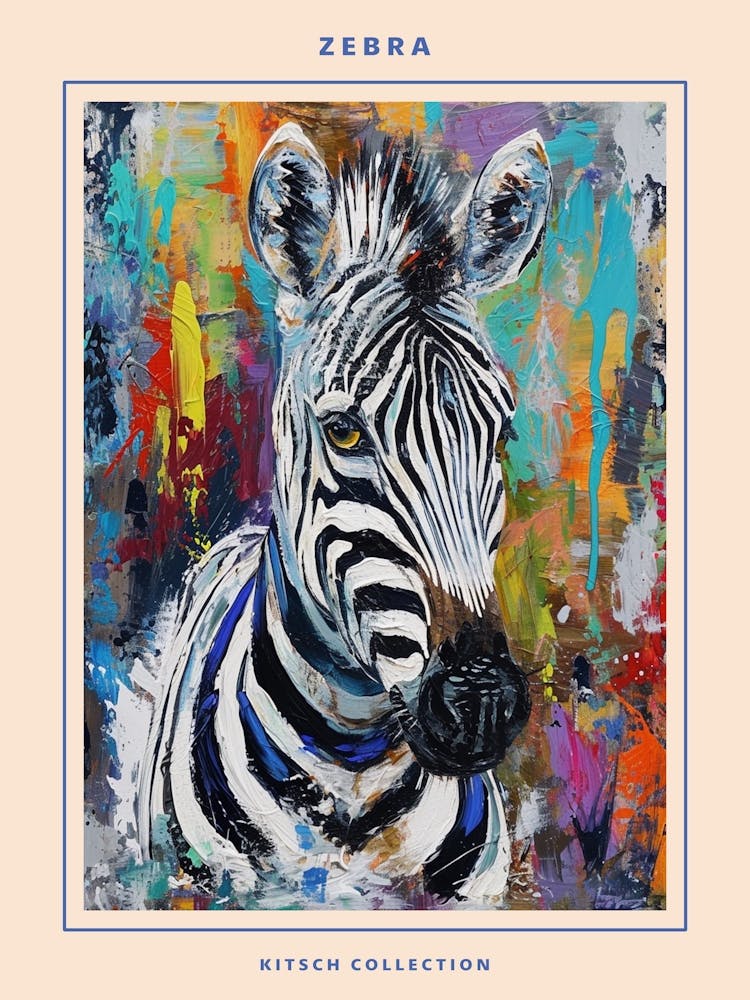 Zebra Brushstrokes Poster 1