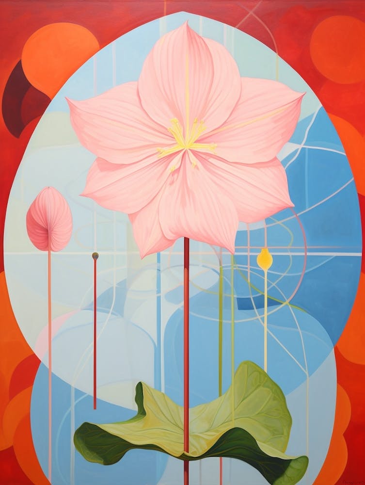 Amaryllis 2 Hilma Af Klint Inspired Pastel Flower Painting