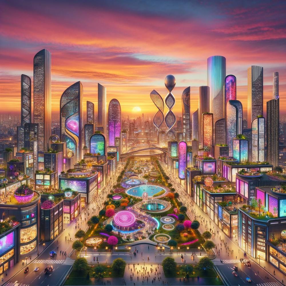 Harmony at Dusk: A City's Joyful Symphony