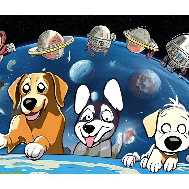 Dogs Cartoon In Space T Hphihj Upscaled