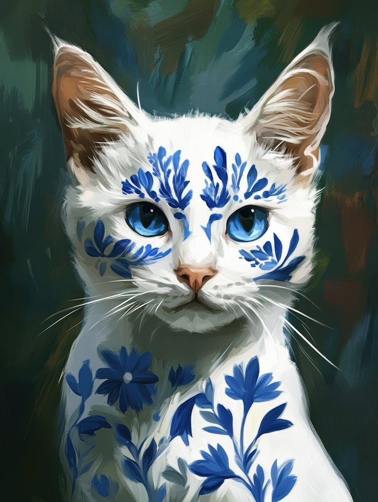 Blue Cat Painting