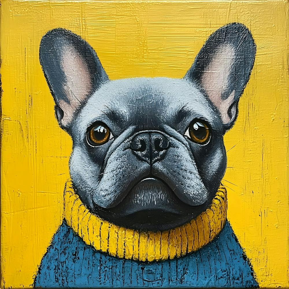 Frenchie In Yellow And Blue 5