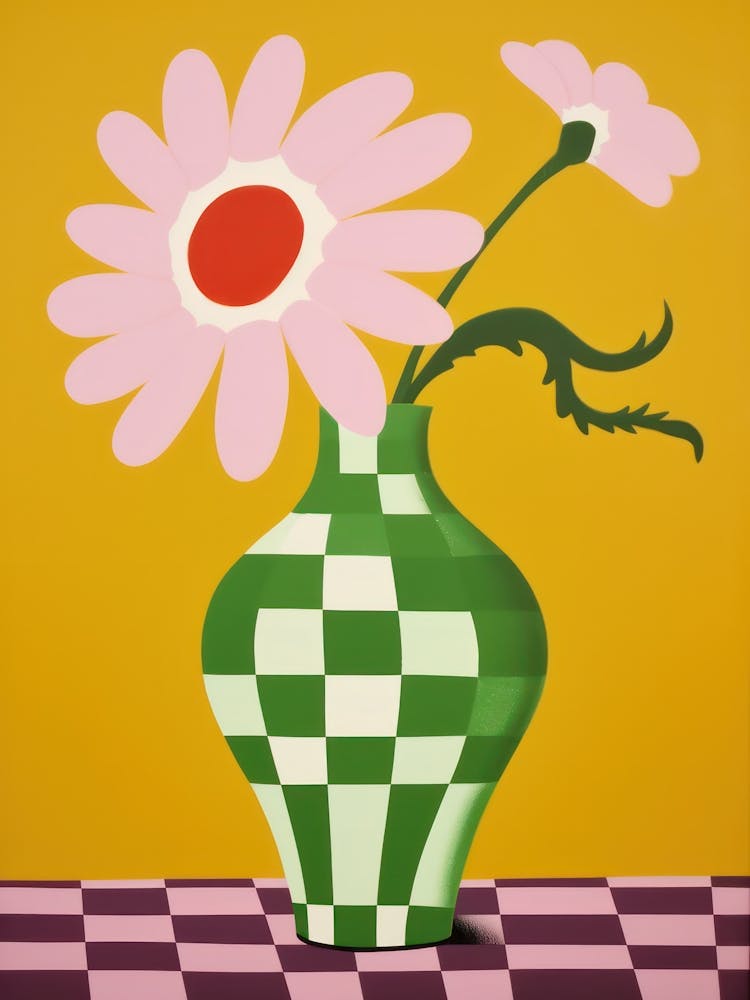 Wild Flowers Green Tones In Vase 1