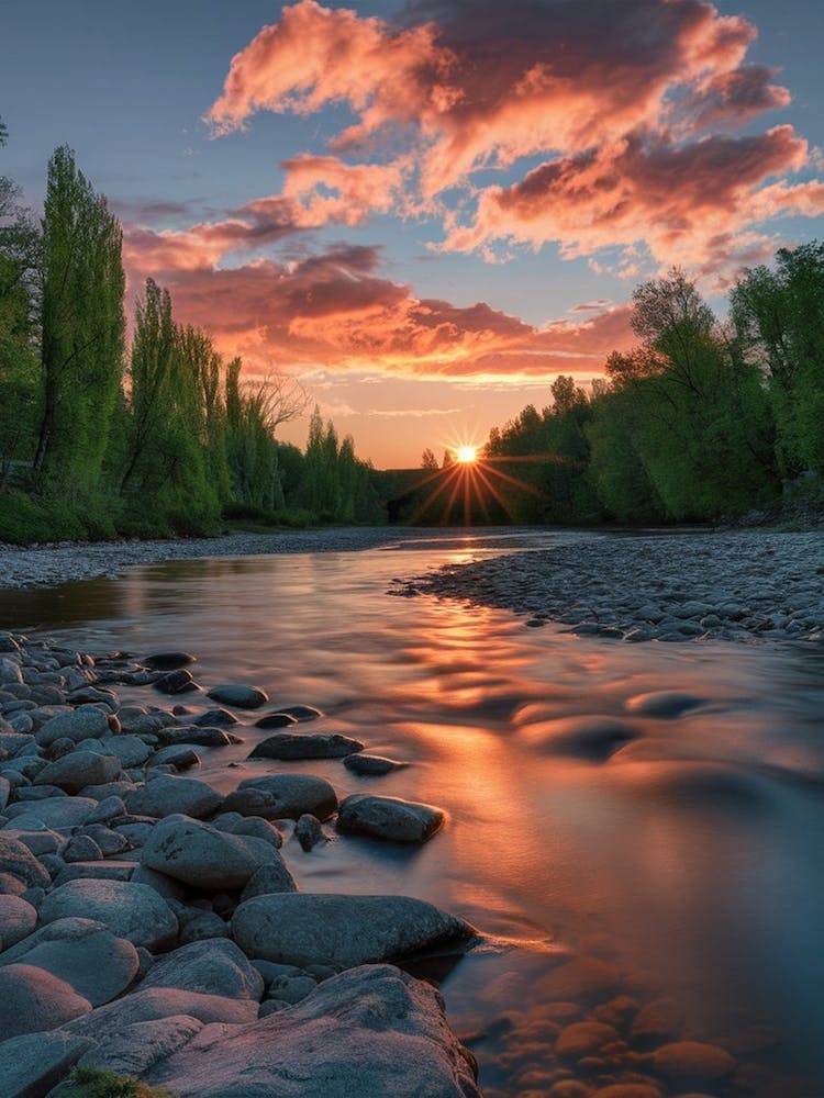 Sunset Over The River 2