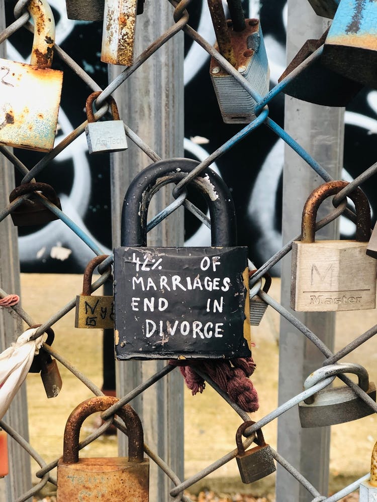 Marriage and Divorce Padlock Art